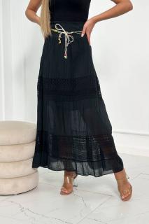 Dámska sukňa s čipkou Farba: Čierna
