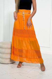 Dámska sukňa s čipkou Farba: Oranžová