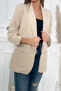 Dámske elegantné sako bez podšívky Farba: Béžová