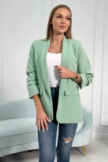 Dámske elegantné sako s podšívkou Farba: Tmavá mentolová
