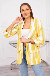 Dámske elegantné sako so vzorom Farba: Žltá
