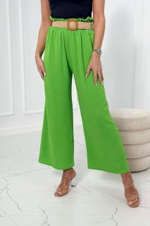Dámske nohavice s opaskom Farba: Zelená