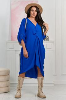Dámske šaty oversize s výstrihom Farba: Modrá