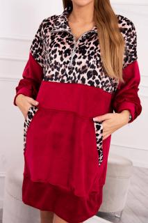Dámske šaty s leopardím vzorom Farba: Gaštanová