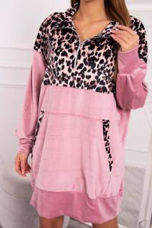 Dámske šaty s leopardím vzorom Farba: Ružová