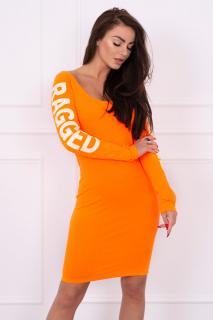 Dámske šaty s nápisom RAGGED na rukáve UNI 1: UNI Neónová oranžová
