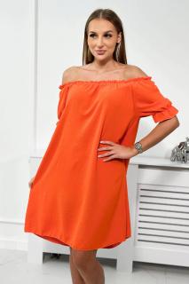 Dámske šaty s ozdobným volánom Farba: Oranžová