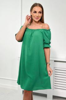 Dámske šaty s ozdobným volánom Farba: Zelená