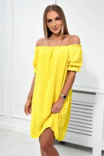 Dámske šaty s ozdobným volánom Farba: Žltá