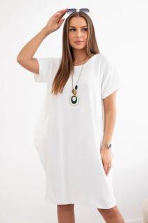 Dámske šaty s príveskom Farba: Krémová