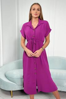 Dámske šaty so zapínaním na gombíky Farba: Tmavá fialová