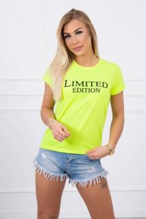 Dámske tričko s nápisom LIMITED EDITION UNI 1: UNI Neónová zelená