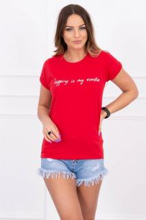 Dámske tričko s nápisom shopping UNI 1: UNI Červená