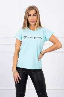 Dámske tričko s nápisom shopping UNI 1: UNI Mentolová