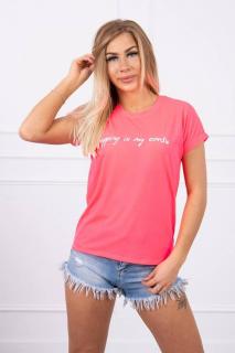 Dámske tričko s nápisom shopping UNI 1: UNI Tmavo ružová