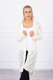 Dámsky dlhý sveter so vzorom UNI 1: UNI Biela