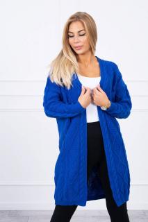Dámsky sveter dlhý so vzorom Farba: Modrá