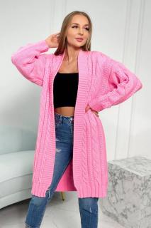 Dámsky sveter dlhý so vzorom Farba: Ružová