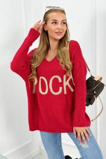 Dámsky sveter s nápisom Farba: Červená