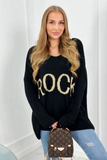 Dámsky sveter s nápisom Farba: Čierna