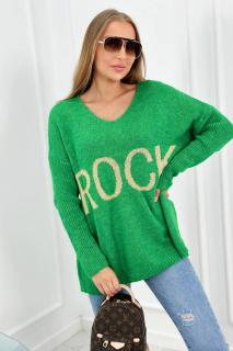 Dámsky sveter s nápisom Farba: Zelená