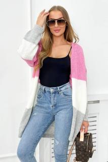 Dámsky sveter s pruhmi Farba: Ružová