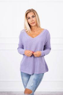 Dámsky sveter s výstrihom Farba: Fialová