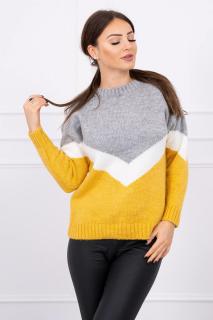 Dámsky sveter so vzorom Farba: Horčicová