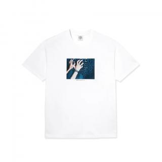 Biele tričko POLAR SKATE CO. CAGED HANDS TEE WHITE Veľkosť: XL, Farba: Biela