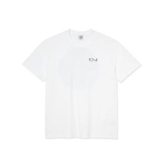Biele tričko POLAR SKATE CO. FILL LOGO BURNSIDE TEE WHITE Veľkosť: XL, Farba: Biela