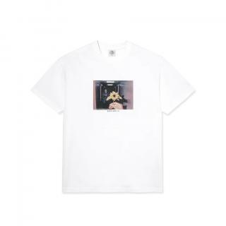 Biele tričko POLAR SKATE CO. FLOWER TEE WHITE Veľkosť: XL, Farba: Biela