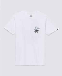 Biele tričko VANS CHECKERBOARD BLOOMING TEE WHITE Veľkosť: XL, Farba: Biela