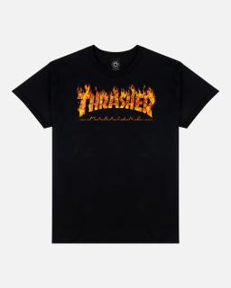 Čierne tričko THRASHER INFERNO TEE BLACK Veľkosť: S, Farba: Čierna