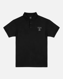 Čierne tričko THRASHER LITTLE GONZ POLOSHIRT BLACK Veľkosť: L, Farba: Čierna