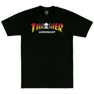Čierne tričko THRASHER x AWS SPECTRUM TEE BLACK Veľkosť: L, Farba: Čierna