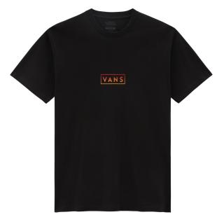 Čierne tričko VANS CLASSIC EASY BOX BLACK/TRUE RED/GOLDEN YELLOW Veľkosť: M, Farba: Čierna
