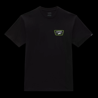 Čierne tričko VANS FULL PATCH BACK TEE BLACK/LIME GREEN Veľkosť: L, Farba: Čierna