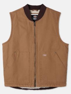 Hnedá vesta DICKIES DUCK CANVAS VEST STONE WASHED BROWN DUCK Veľkosť: M, Farba: Hnedá