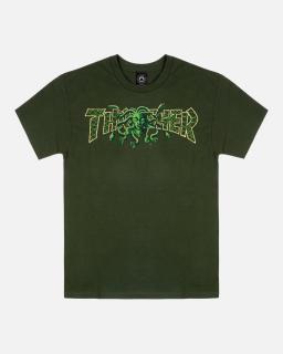 Zelené tričko THRASHER MAGAZINE MEDUSA TEE FOREST GREEN Veľkosť: XL, Farba: Zelená