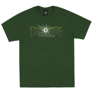 Zelené tričko THRASHER x AWS NOVA TEE BLACK Veľkosť: L, Farba: Zelená