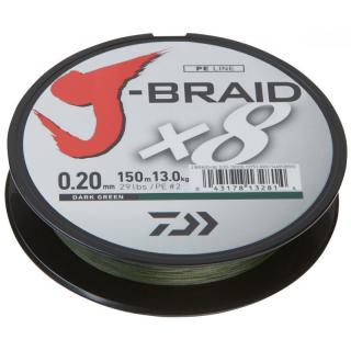 DAIWA J-BRAID X8 ZELENÁ 150 m dlžka: 150 m, priemer: 0,10 mm
