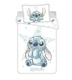 Obliečky do postieľky  100x135 + 40x60 cm - Lilo and Stitch "White Star"