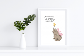 A4 Print: Don't worry, be hippo