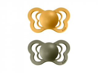 Couture ortodontický cumlík z prírodného kaučuku 2 ks - veľkosť 1 Honey Bee/Olive | BIBS