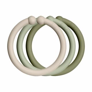 Loops krúžky 12ks - Vanilla/Sage/Olive | BIBS