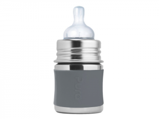 Nerezová dojčenská fľaša 150ml sivá | PURA