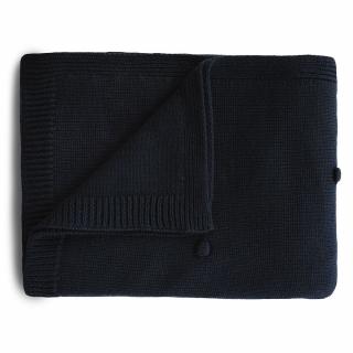 Pletená detská deka z organickej bavlny - bodkovaná Dark Navy | MUSHIE