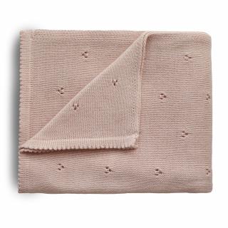 Pletená detská deka z organickej bavlny - dierkovaná Blush | MUSHIE