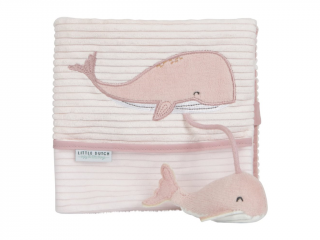 Plyšová knižka veľka - veľryba ocean pink | Little Dutch
