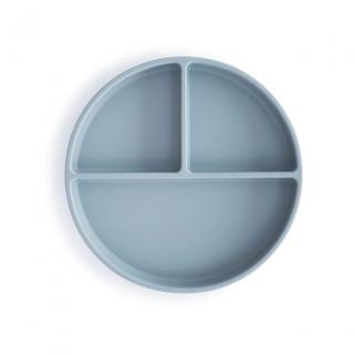 Silikónový tanier s prísavkou Powder Blue | MUSHIE